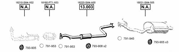  HO130160 Exhaust system HO130160
