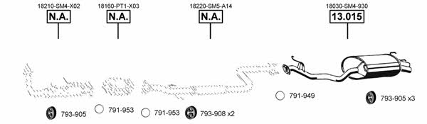 Asmet HO130165 Exhaust system HO130165