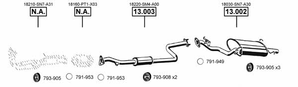  HO130170 Exhaust system HO130170