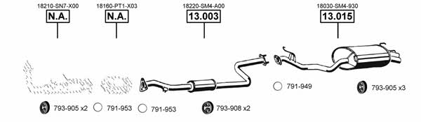  HO130175 Exhaust system HO130175