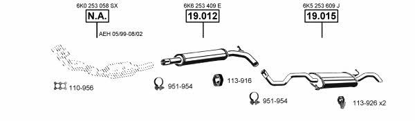 Asmet SE190730 Exhaust system SE190730