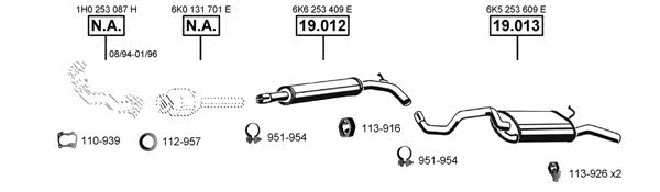 Asmet SE190855 Exhaust system SE190855