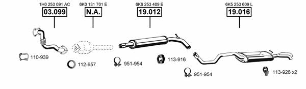 Asmet SE190880 Exhaust system SE190880