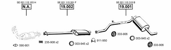 Asmet SE191345 Exhaust system SE191345