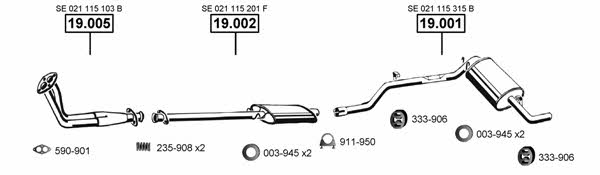 Asmet SE191480 Exhaust system SE191480