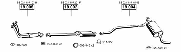 Asmet SE191500 Exhaust system SE191500