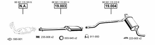 Asmet SE191510 Exhaust system SE191510