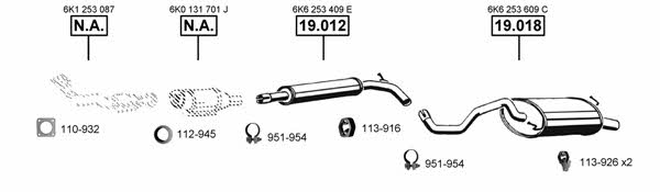 Asmet SE191555 Exhaust system SE191555