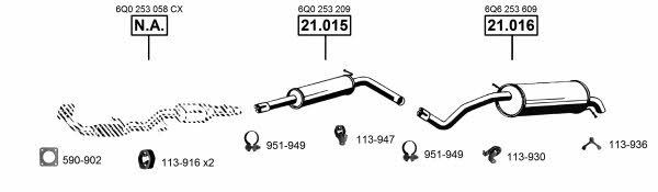  SK210290 Exhaust system SK210290