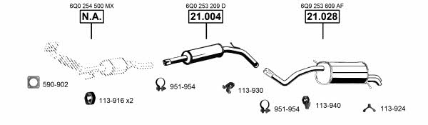  SK210450 Exhaust system SK210450