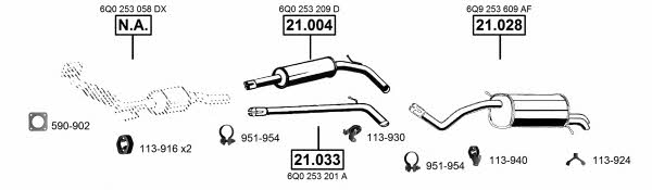  SK210480 Exhaust system SK210480