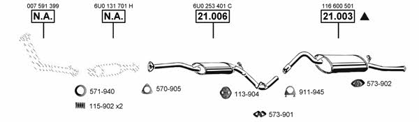  SK210660 Exhaust system SK210660