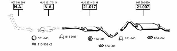  SK210760 Exhaust system SK210760