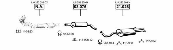 Asmet SK211045 Exhaust system SK211045