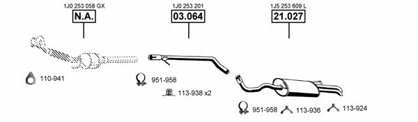 Asmet SK211120 Exhaust system SK211120