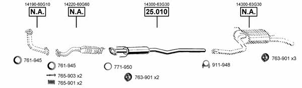  SU250480 Exhaust system SU250480