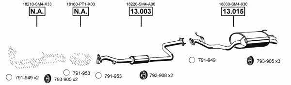  HO130200 Exhaust system HO130200