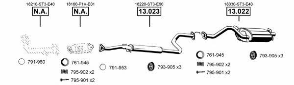  HO130450 Exhaust system HO130450
