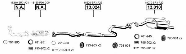  HO130510 Exhaust system HO130510