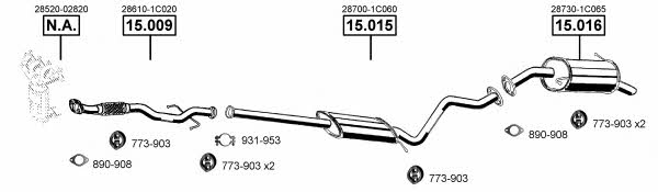  HY150700 Exhaust system HY150700