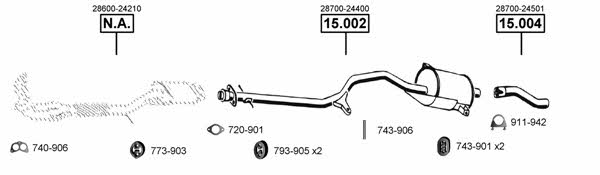 Asmet HY151240 Exhaust system HY151240