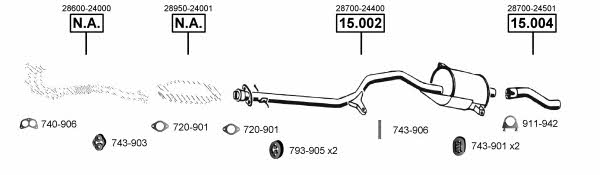 Asmet HY151245 Exhaust system HY151245
