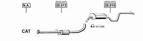 Asmet KI280070 Exhaust system KI280070 KI280070 Asmet Exhaust system