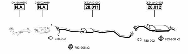  KI280400 Exhaust system KI280400