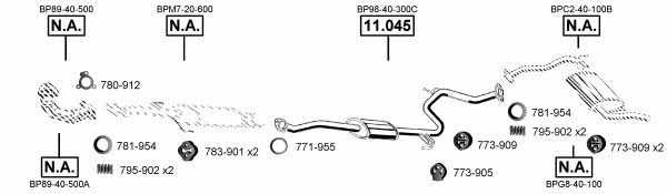 Asmet MA111690 Exhaust system MA111690
