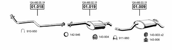  ME010810 Exhaust system ME010810