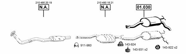 ME010870 Asmet Exhaust system