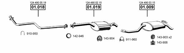 Asmet ME011605 Exhaust system ME011605