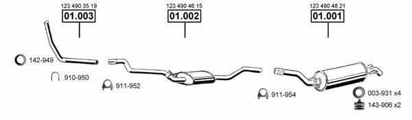 Asmet ME011850 Exhaust system ME011850