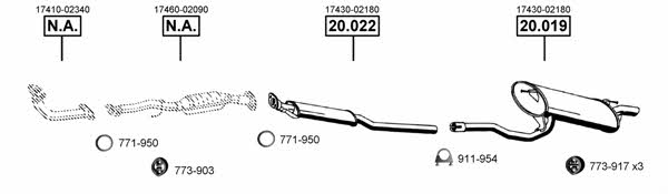  TO200230 Exhaust system TO200230