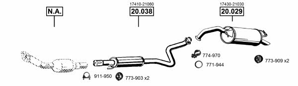 Asmet TO204150 Exhaust system TO204150