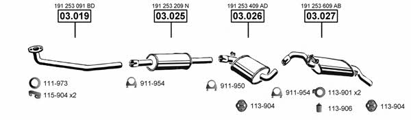 Asmet VA031485 Exhaust system VA031485 VA031485 Asmet Exhaust system