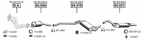 Asmet AU060350 Exhaust system AU060350 AU060350 Asmet Exhaust system