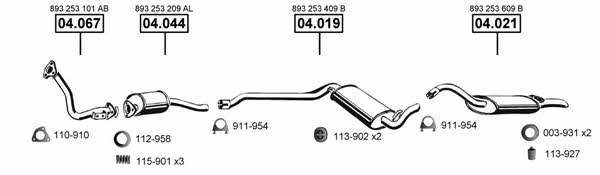 Asmet AU060520 Exhaust system AU060520 AU060520 Asmet Exhaust system
