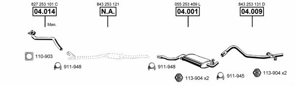 Asmet AU060550 Exhaust system AU060550