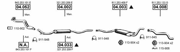 Asmet AU060665 Exhaust system AU060665