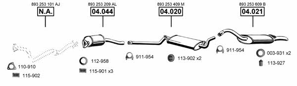 Asmet AU060815 Exhaust system AU060815 AU060815 Asmet Exhaust system