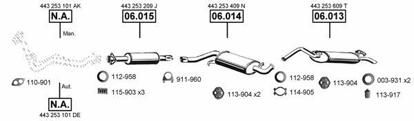 Asmet AU061650 Exhaust system AU061650