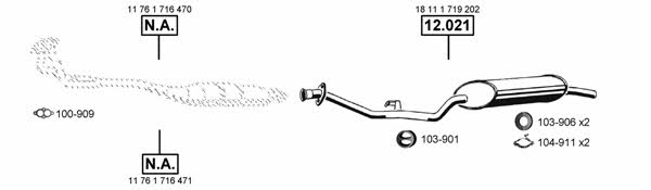 Asmet BM120605 Exhaust system BM120605