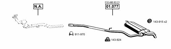 Asmet ME011070 Exhaust system ME011070 ME011070 Asmet Exhaust system