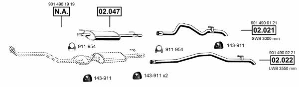 ME012291 Asmet Exhaust system