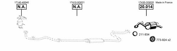 Asmet TO204115 Exhaust system TO204115 TO204115 Asmet Exhaust system
