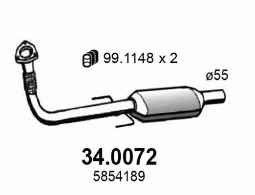 Asso 34.0072 Catalytic Converter 340072