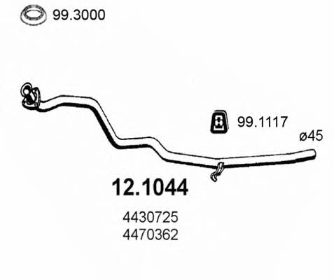 Asso 12.1044 Exhaust pipe 121044