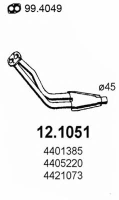  12.1051 Exhaust pipe 121051