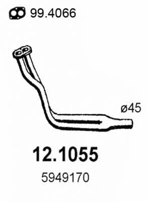 Asso 12.1055 Exhaust pipe 121055